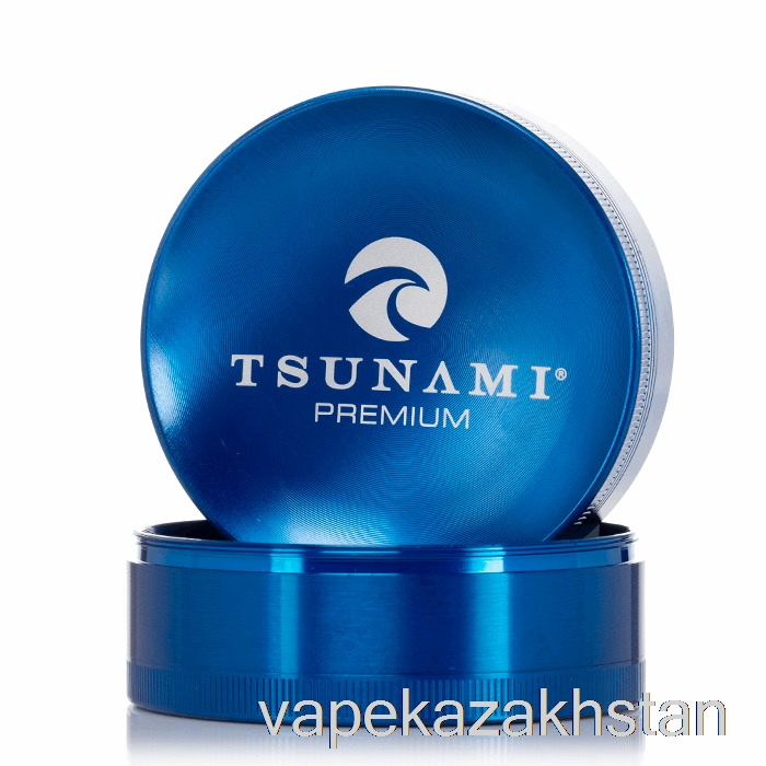 Vape Smoke Tsunami 2.95inch 4-Piece Sunken Top Grinder Blue (75mm)